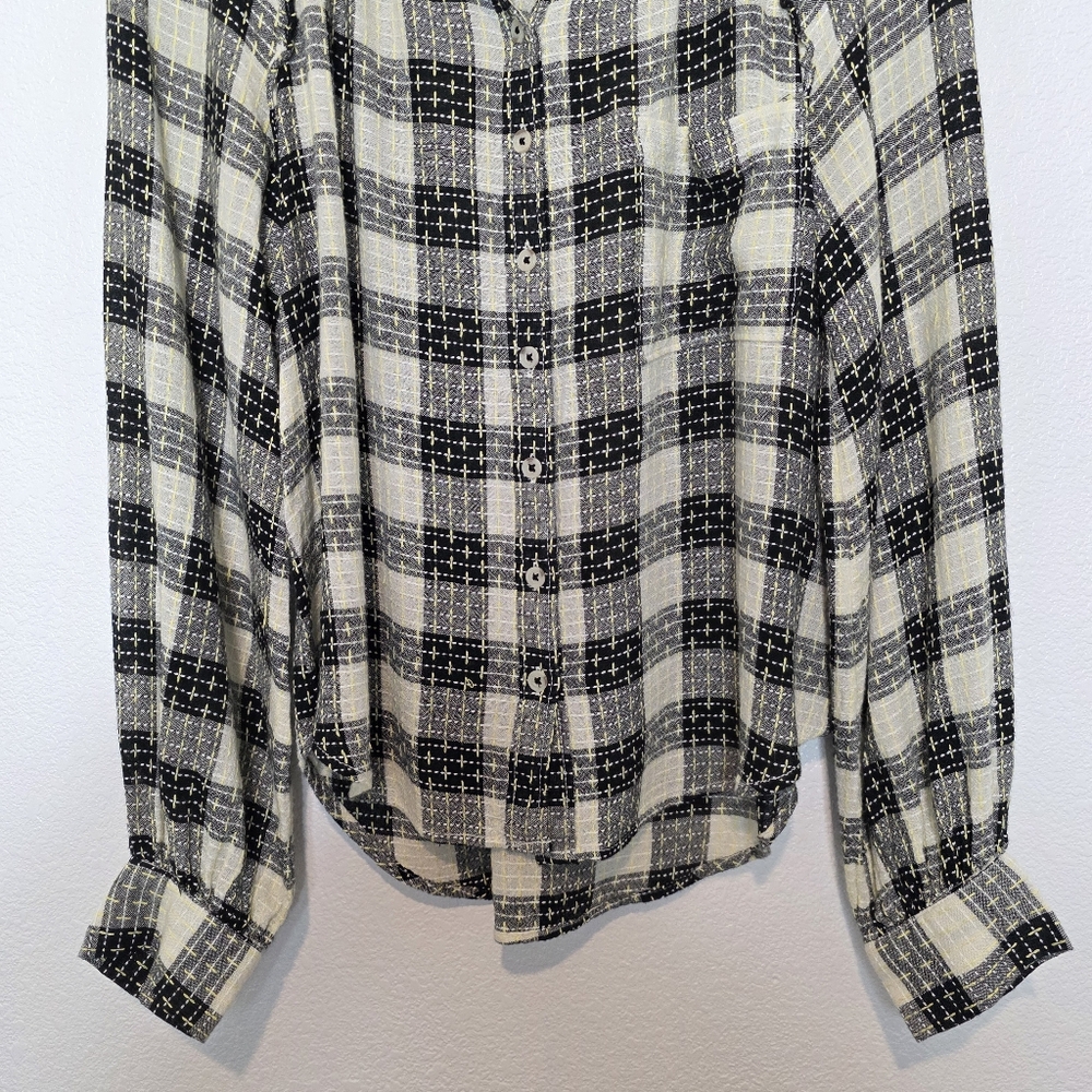 Anthropologie Pilcro Breezy Plaid Button Down Shirt Size Small - Picture 7 of 12